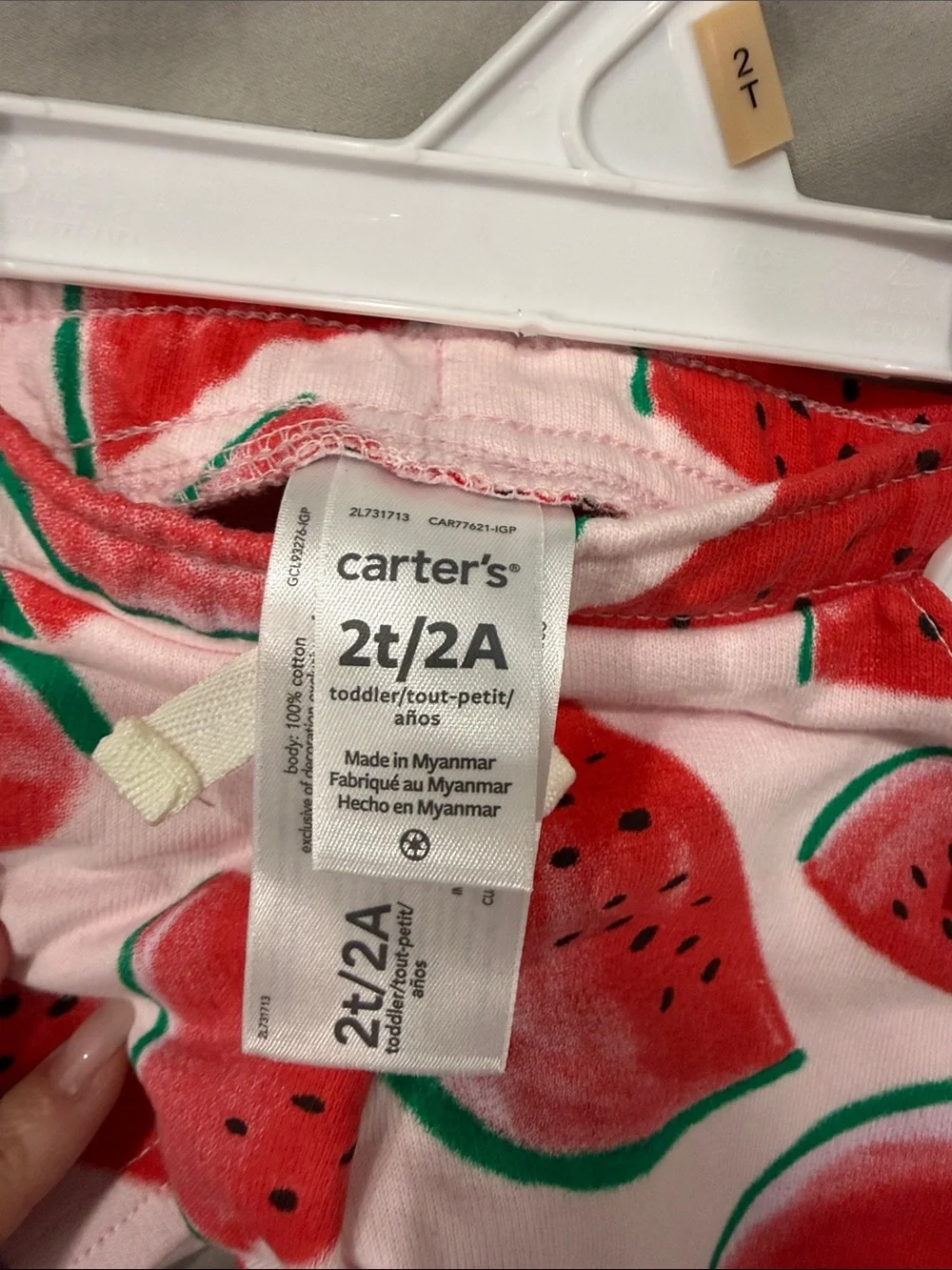 NWT - Carter's Pink Shorts with Red Watermelon Print